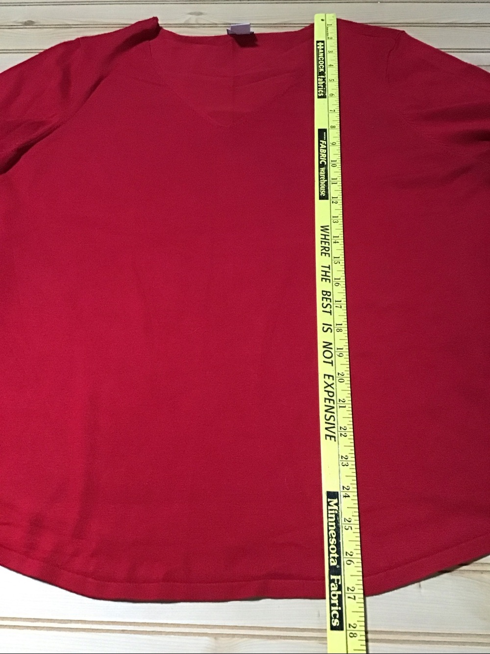 Chicos Red Caviar Silver Trim Cuff Sleeve V-Neck Long Sleeve‎ Knit Sweater Top 3 - Picture 9 of 10